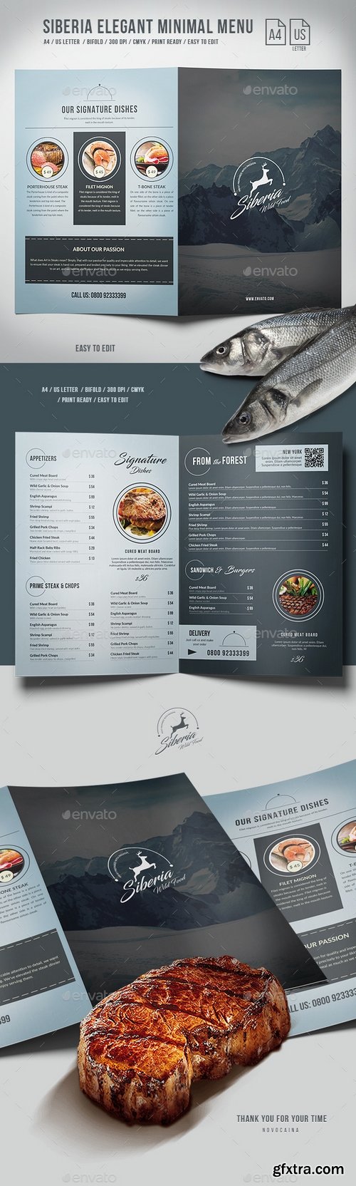 Graphicriver - Siberia Elegant Minimal BiFold Menu - A4 and US Letter 20387607