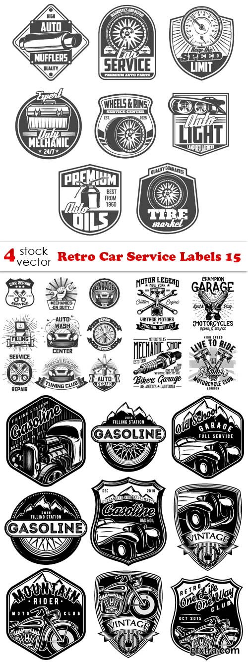 Vectors - Retro Car Service Labels 15