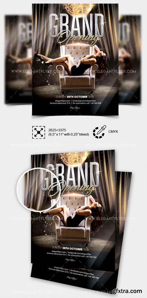 Club Grand Opening V8 2018 Flyer Template in PSD