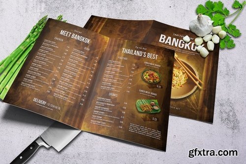 Thai A4 and US Letter Bifold Food Menu