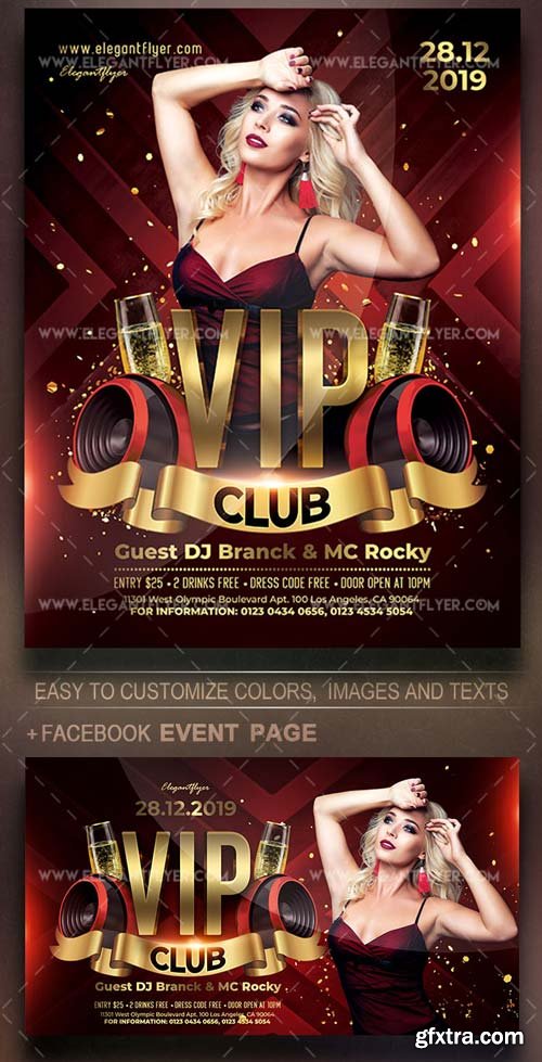 VIP Club V12 2018 Flyer PSD Template