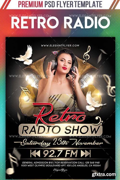 Retro Radio Show V1 2018 Flyer PSD Template