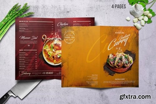 Curry Indian Food Menu - A4 and US Letter