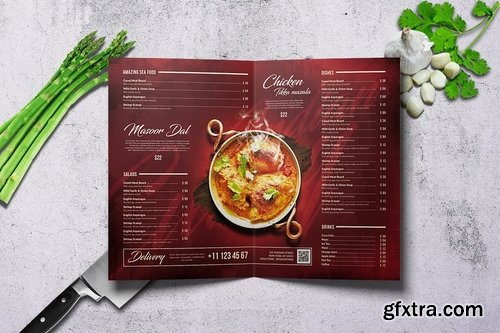 Curry Indian Food Menu - A4 and US Letter