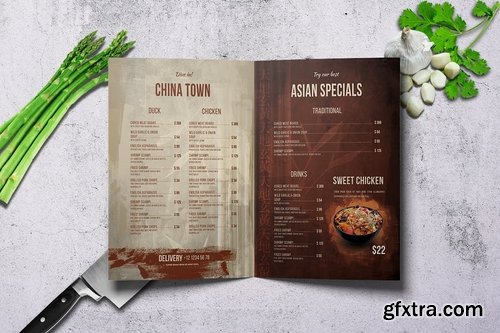 Chinese A4 & US Letter Bifold Food Menu