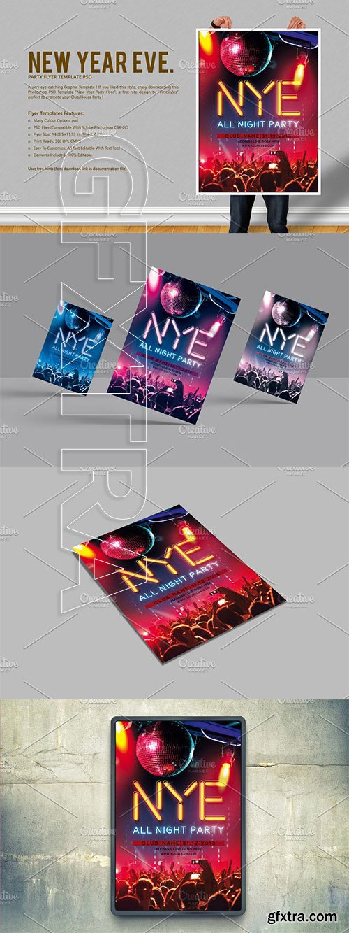 CreativeMarket - New Year Eve Party Flyer 3076606