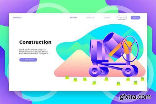 Construction Site Mixer - Banner & Landing Page