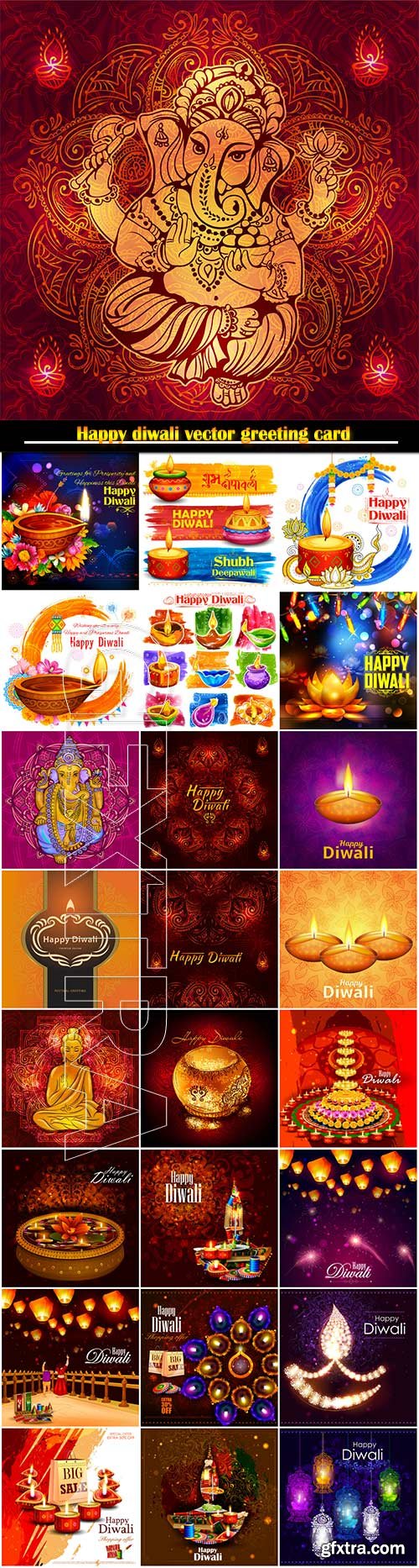 Happy diwali vector greeting card # 2