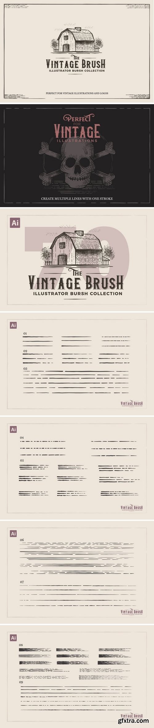 CM - Vintage Illustrator Brushes 3087342