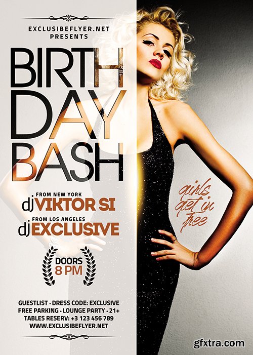 Birthday Bash Flyer – Club A5 Template