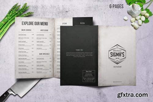 Sigma Minimal A4 & US Letter Bifold Menu