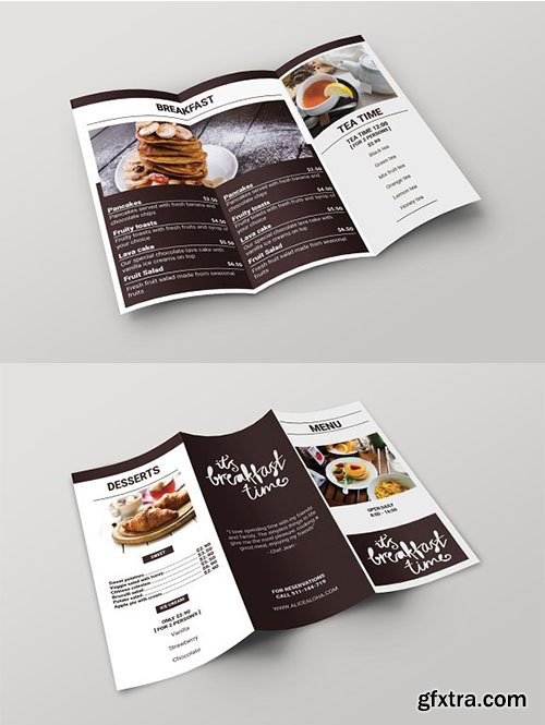 CreativeMarket - Brunch Cafe Trifold Menu Template 2962524