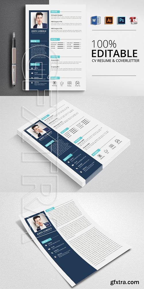 CreativeMarket - Clean CV Resume Word Template 2960412