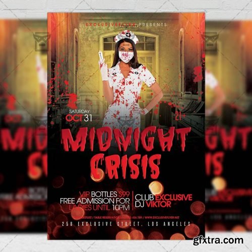 Midnight Crisis Flyer - Halloween A5 Template