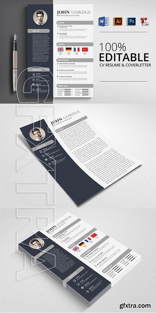 CreativeMarket - Creative CV Resume Word Design 2960419