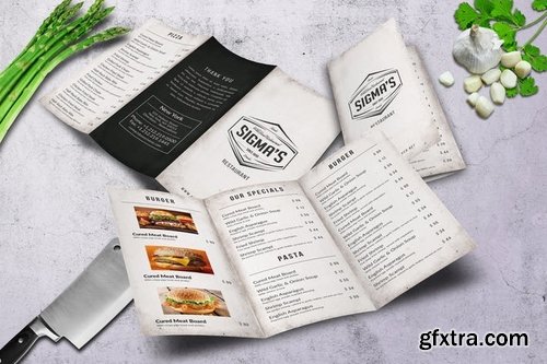 Sigma Minimal Trifold Menu A4 and US Letter