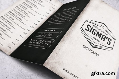 Sigma Minimal Trifold Menu A4 and US Letter