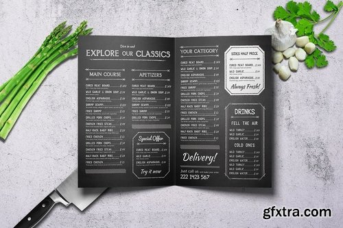 The Odyssey A4 Bifold Menu