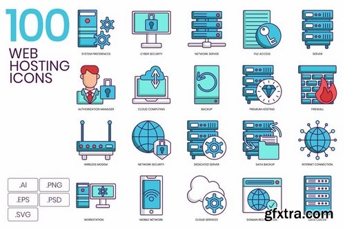 100 Web Hosting Icons