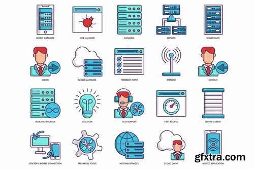 100 Web Hosting Icons