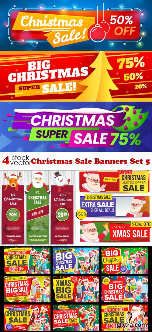 Vectors - Christmas Sale Banners Set 5