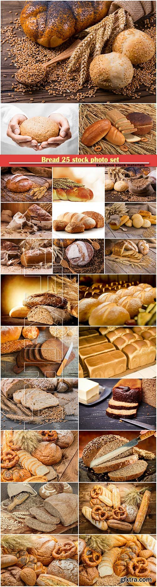 Bread 25 stock photo set