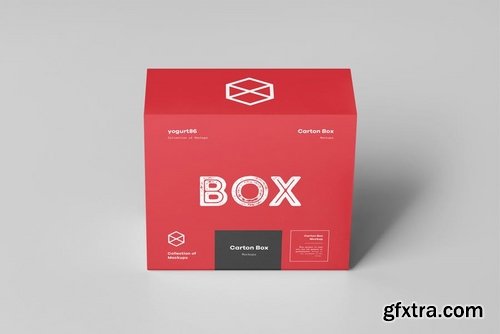 Carton Box Mockup 95x85x42 & Wrapper