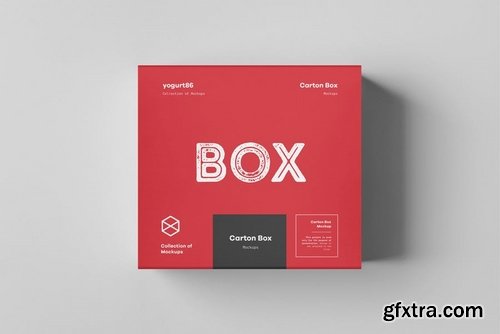 Carton Box Mockup 95x85x42 & Wrapper