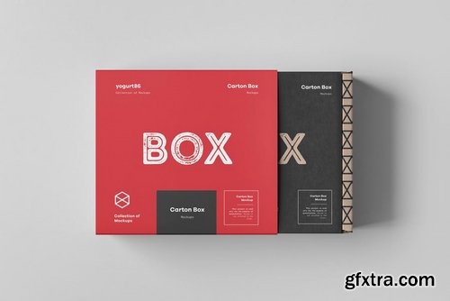 Carton Box Mockup 95x85x42 & Wrapper