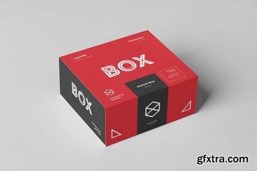 Carton Box Mockup 95x85x42 & Wrapper