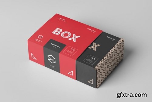 Carton Box Mockup 95x85x42 & Wrapper