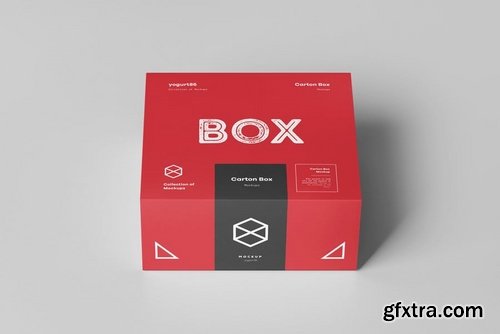 Carton Box Mockup 95x85x42 & Wrapper