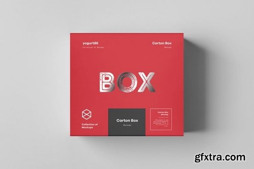 Carton Box Mockup 95x85x42 & Wrapper