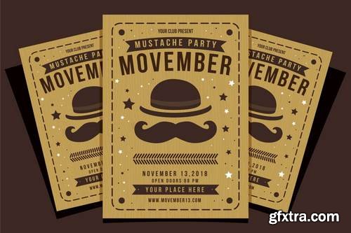 Movember Mustache Party Flyer Template