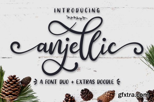 CreativeMarket Anjellic // Font Duo & Extras 3063093