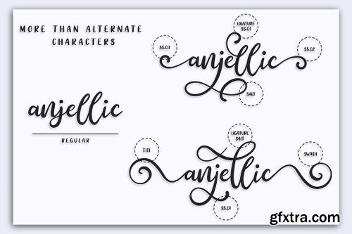 CreativeMarket Anjellic // Font Duo & Extras 3063093