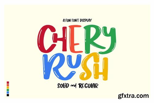 CreativeMarket CHERY RUSH: A Fun Display Font! 3096060