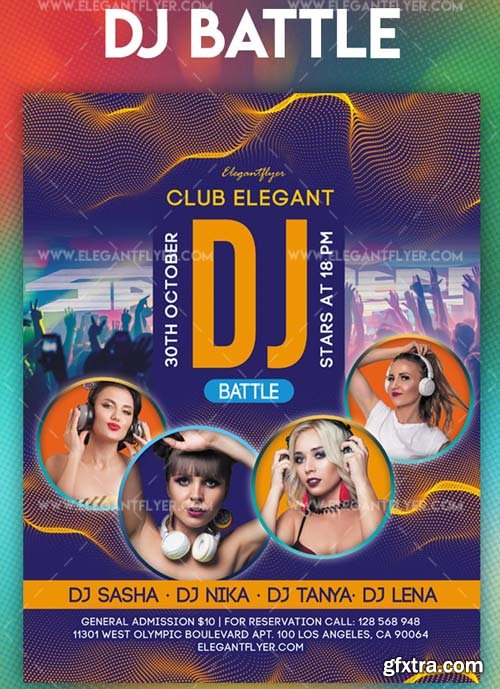 DJ Battle V11 2018 Flyer PSD Template