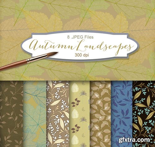 Background Textures with Floral Ornament - Autumn Landscapes