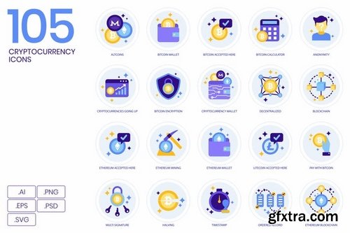 105 Cryptocurrency Icons