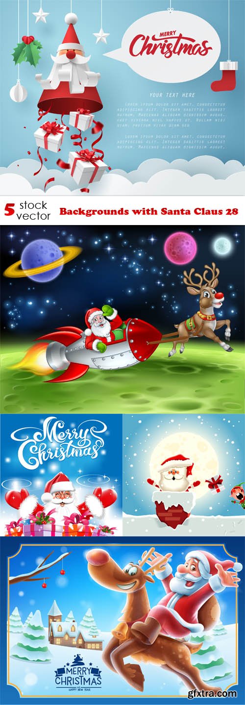 Vectors - Backgrounds with Santa Claus 28