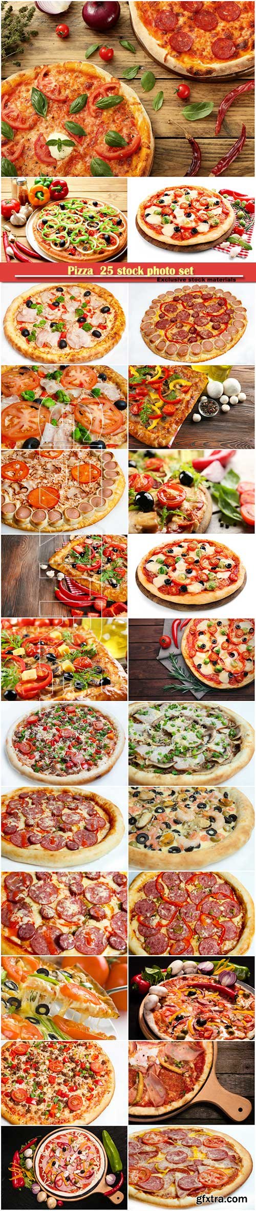 Pizza  25 stock photo set