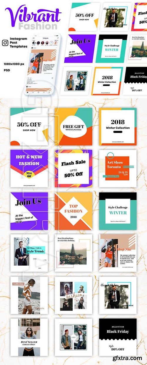 CreativeMarket - Vibrant Fashion-Instagram Templates 3093002