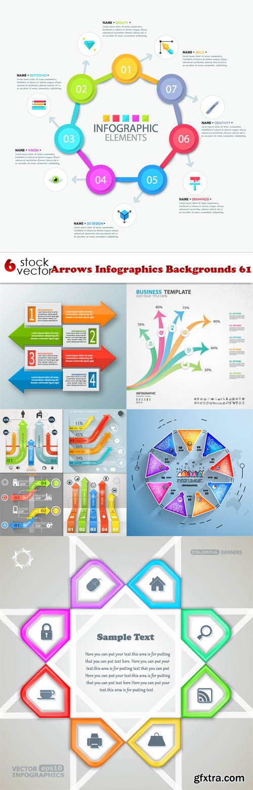 Vectors - Arrows Infographics Backgrounds 61