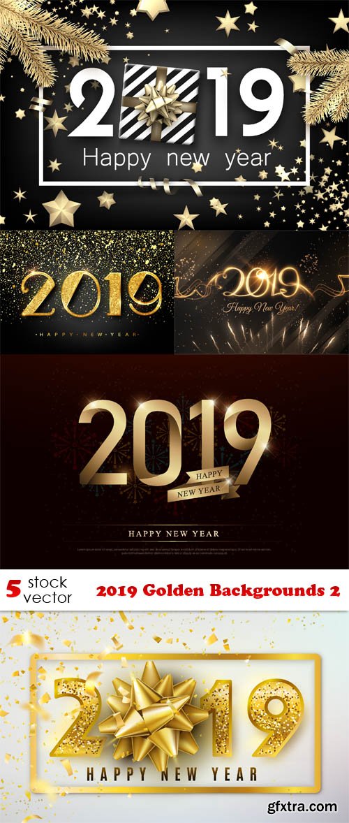 Vectors - 2019 Golden Backgrounds 2