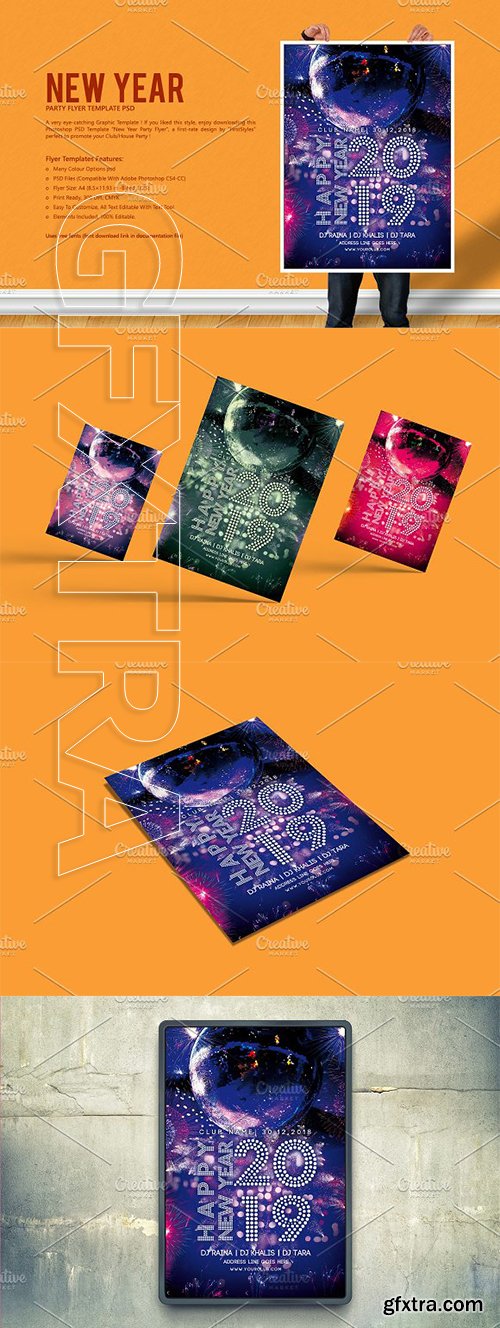 CreativeMarket - New Year Party Flyer 3088218