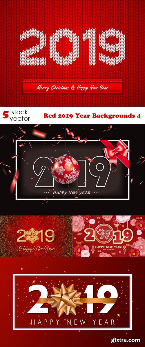 Vectors - Red 2019 Year Backgrounds 4