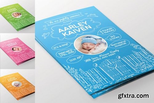 Baby Announcement Card ( Boy & Girl )