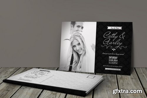 Black & White Elegant Wedding Invitation & RSVP