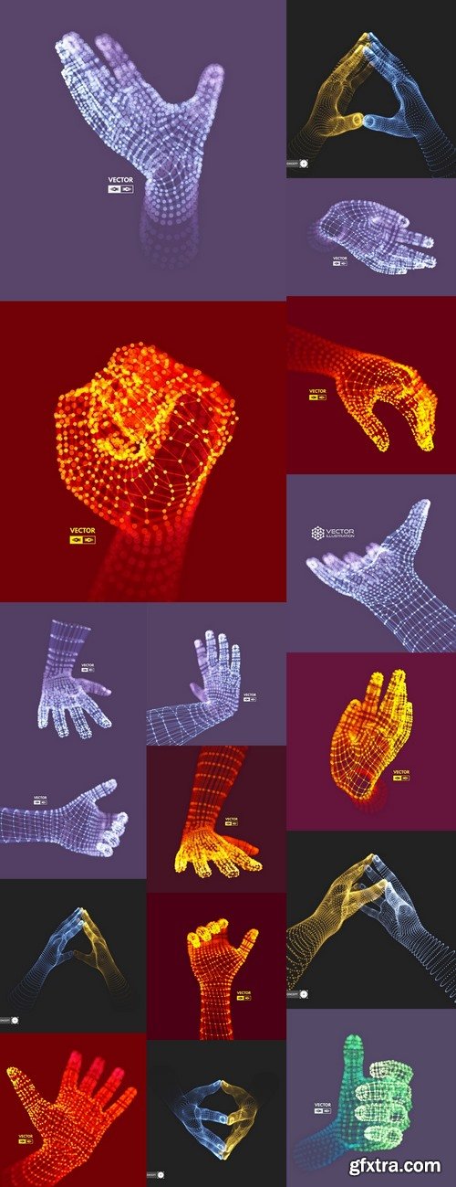 Hand fist gesture 3d 15 EPS